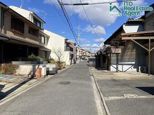 平野鳥居前町 建築条件付 3号地の前面道路含む現地写真