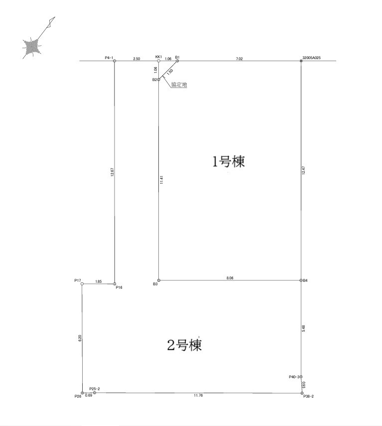 平塚市達上ヶ丘２期　新築戸建　全2棟1号棟の区画図