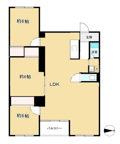 府中市晴見町１丁目の中古マンションの間取り