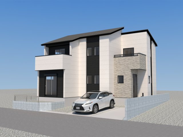 古賀市天神4丁目3期1号棟の外観パース|外観パースです