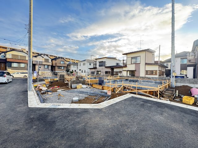 東村山市恩多町3丁目・全12棟　新築一戸建　G号棟の前面道路含む現地写真|建築中写真（2026年1月22日撮影）