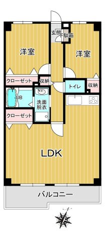 チェリーコートの間取り|広々17帖のリビング。南からの日差しが明るく暖かいです。使い勝手のいい間取りもぜひご覧ください。
