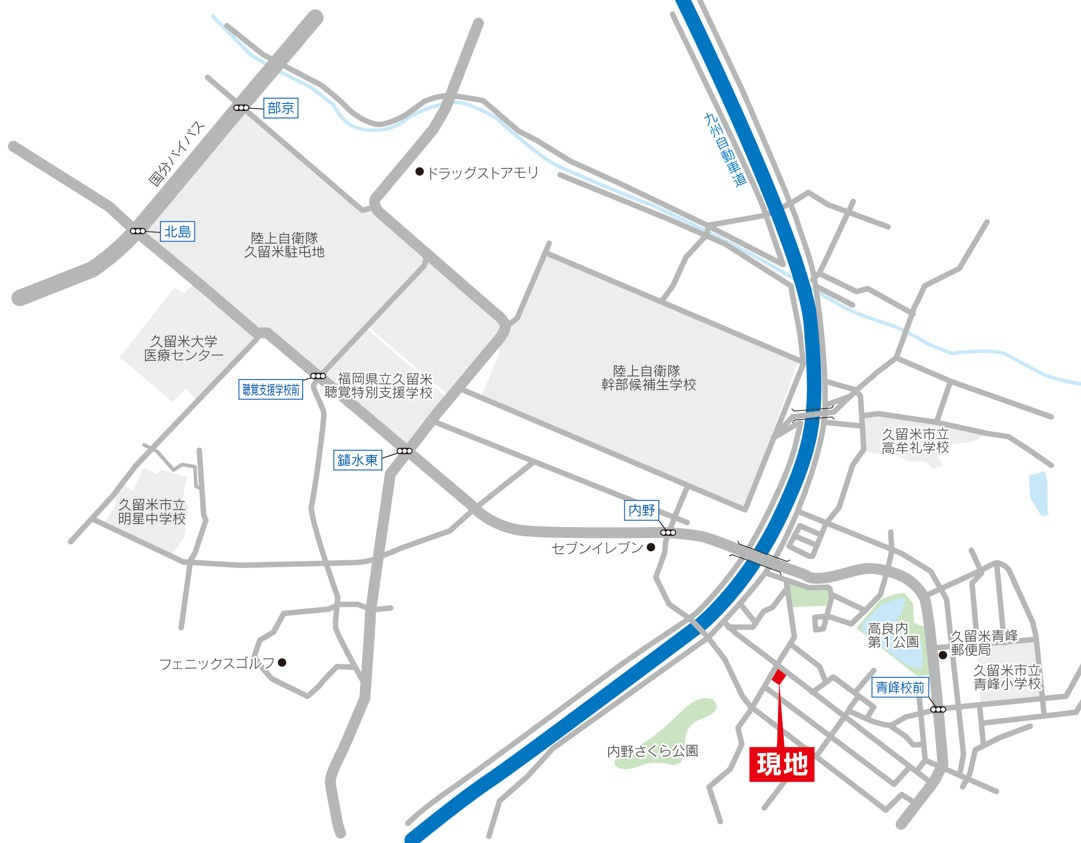 高良内分譲地4号地の地図