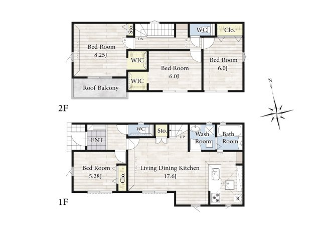 【間取り】 | 陽の光をたっぷりと浴びながら気持ち良く生活が出来ます。夢のマイホーム、夢ではなく実現出来ます！見学・ご相談等、お気軽にご連絡下さい。