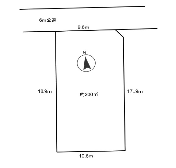 敷地面積60.5坪　売地　川越市下広谷の土地図|区画図　敷地面積60.49坪！建築条件なし！お好きなハウスメーカーで建築可能です♪