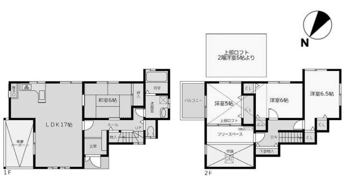 私部西戸建ての間取り