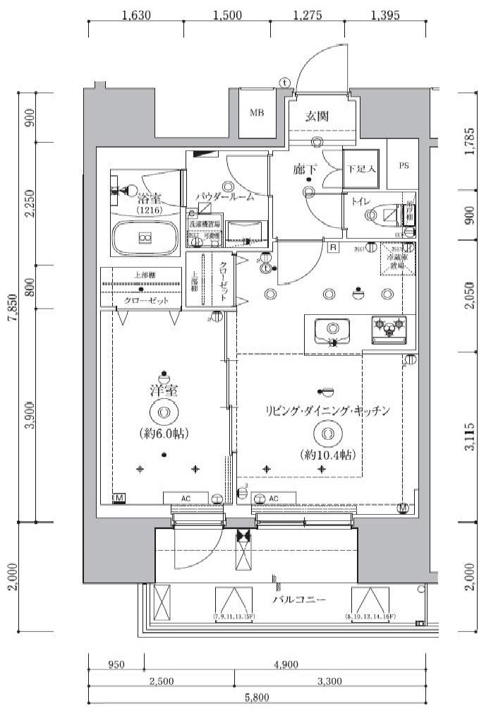 クオリタス秋葉原の間取り