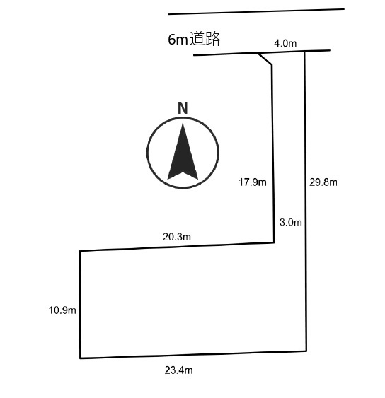 敷地面積95.5坪　売地　川越市下広谷