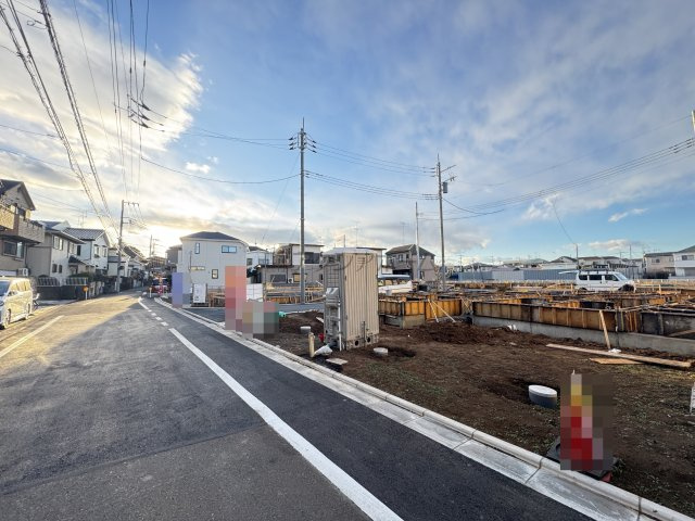 東村山市恩多町3丁目・全12棟　新築一戸建　I号棟の前面道路含む現地写真|建築中写真（2026年1月22日撮影）
