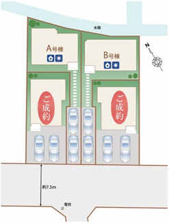 【区画図】 | 【仲介手数料無料！！】稲城市東長沼　新築戸建て（全4棟）B号棟　5490万円