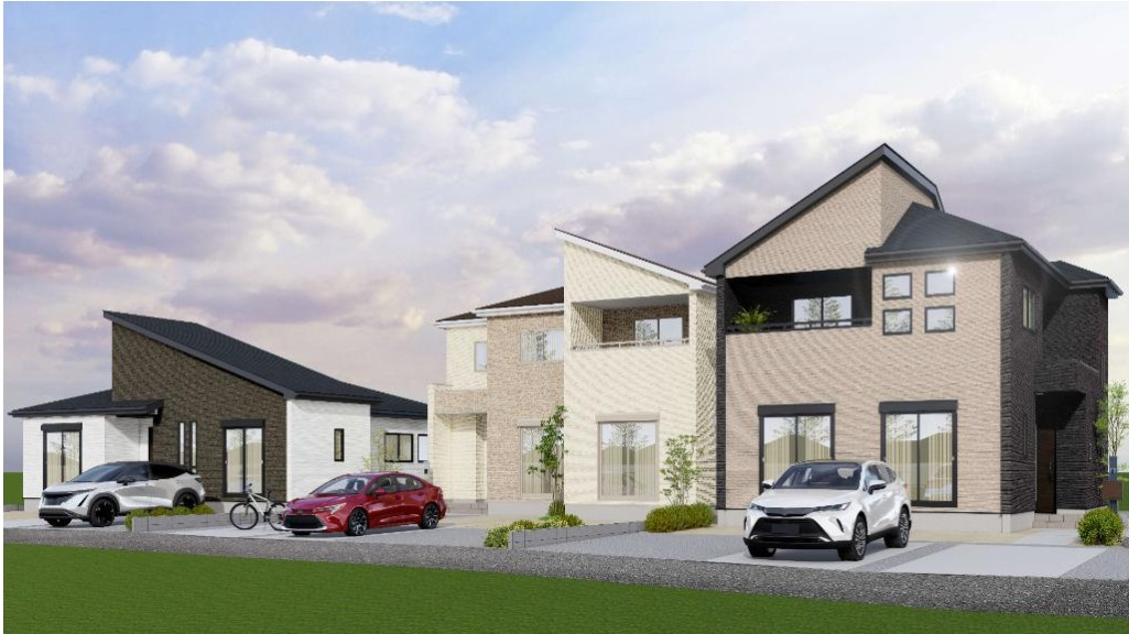 玉村町藤川（全3棟）1号棟の外観パース