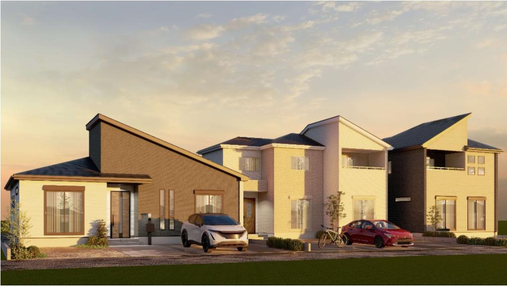 玉村町藤川（全3棟）1号棟の外観パース