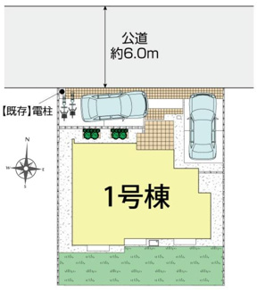 【区画図】 | 【仲介手数料無料！！】稲城市東長沼　新築戸建て（全1棟）1号棟　6880万円 | 土地178㎡（53.84坪）