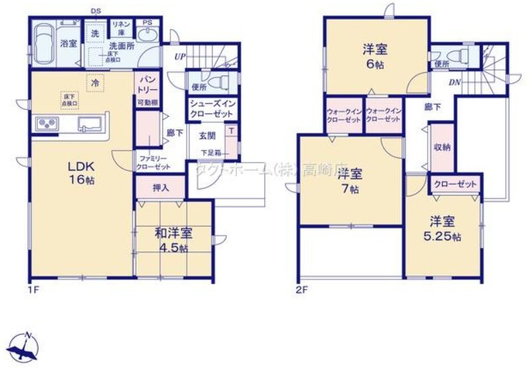 玉村町藤川（全3棟）3号棟の間取り