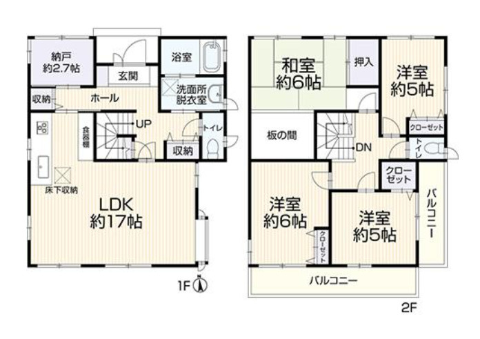 横浜市鶴見区上の宮２丁目 中古戸建て【仲介手数料無料】の間取り