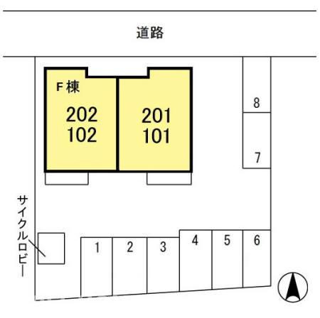 ジュネスなかじま　Ｆの区画図|他社様掲載物件もまとめてご紹介、ご案内可能です(^^)/