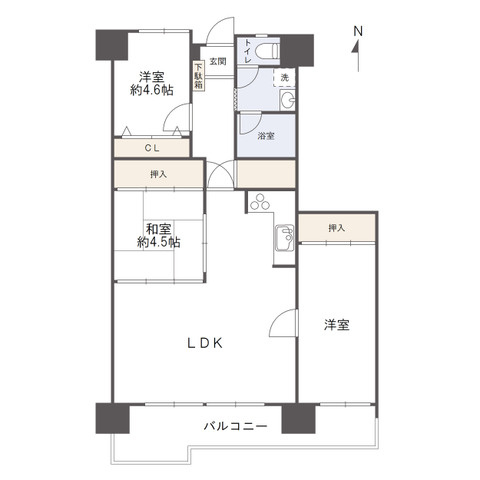 アイランド・コート郷東町の間取り|リフォーム後の間取りです。