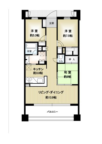 グランドメゾン千里中央東丘Ⅱ番館の間取り