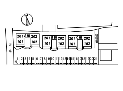 【区画図】 | アルバトロス空港通 Ｂ