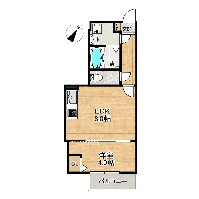 姫路市宮上町１丁目のハイツの間取り
