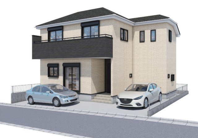横浜市瀬谷区三ツ境　新築戸建【仲介手数料無料】カースペース2台の外観パース