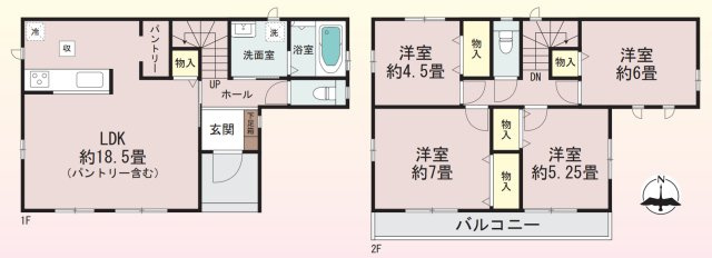 横浜市瀬谷区三ツ境　新築戸建【仲介手数料無料】カースペース2台の間取り