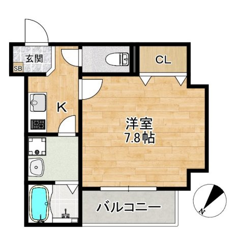 姫路市宮上町１丁目のハイツの間取り