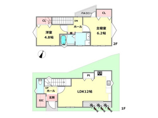 参考プラン図【1階LDKプラン】パントリーがキッチン横にあるので、買い置きや調理動線が効率的。SIC（シューズインクローゼット）で玄関が散らかりにくい。