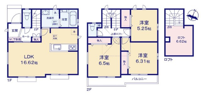 府中市浅間町４丁目 中央線 武蔵小金井駅 新築戸建の間取り