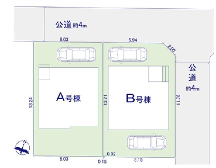 府中市浅間町４丁目 中央線 武蔵小金井駅 新築戸建の区画図