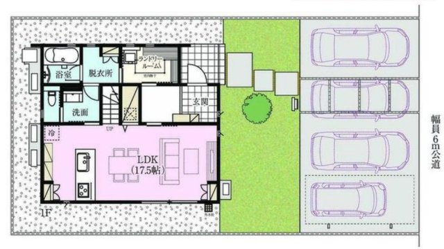 前橋市問屋町の区画図|区画図
駐車場もお庭スペースも広々♪
