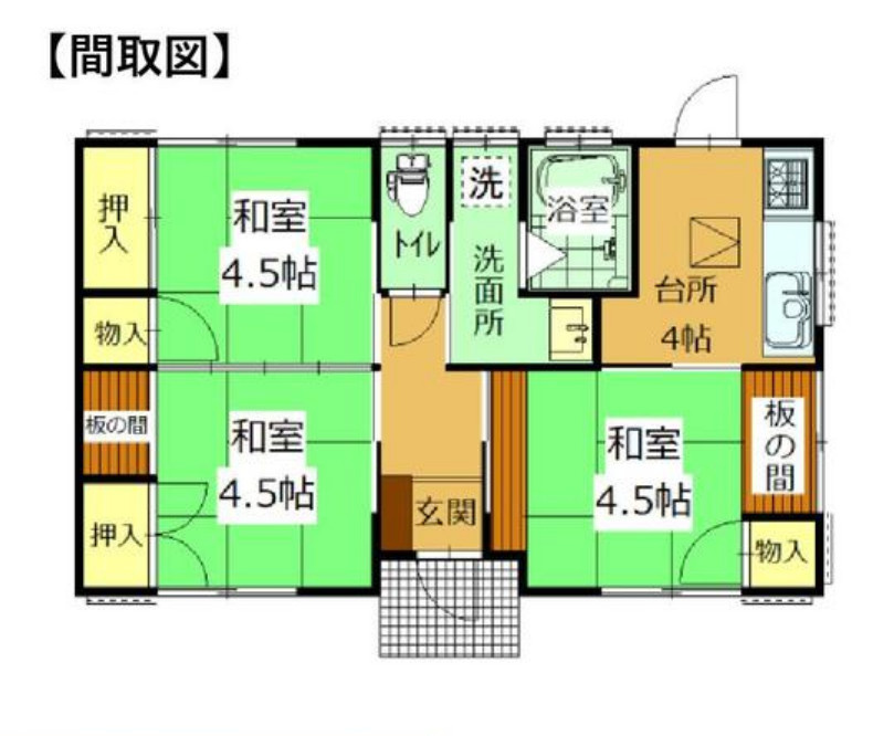 前橋市粕川町込皆戸の間取り