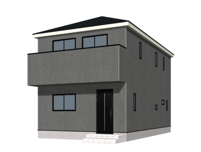 高知市長浜 第1　新築戸建て の完成予想図|シンプルで洗練された外観。街並みに映える、飽きのこない一邸。