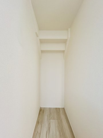 高崎倉賀野町の収納|洗面脱衣所にはストレージスペースもあるので、収納も充実♪