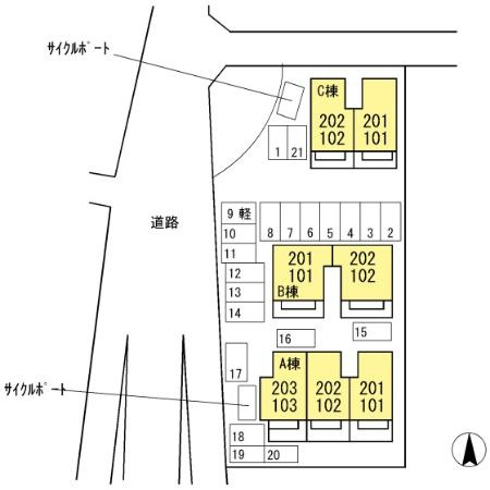 グレースハイツ　C棟の区画図
