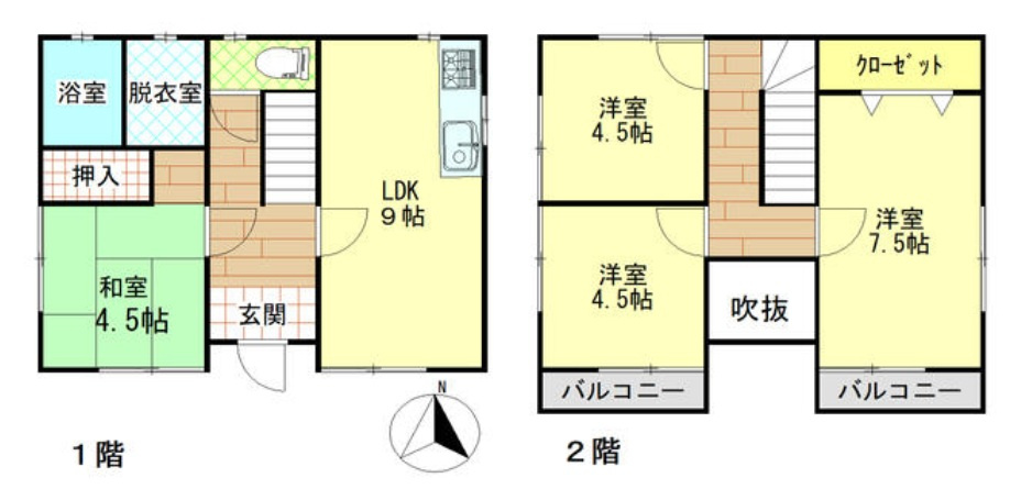 【中古戸建】館林市富士原町の間取り|■間取り図｜敷地面積：172.97㎡（約52.32坪）　建物面積：91.00㎡（約27.52坪）