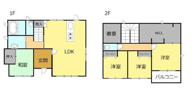 【中古戸建】館林市美園町の間取り|■間取り図｜敷地面積：231.36㎡（約69.98坪）　建物面積：121.5㎡（約36.75坪）