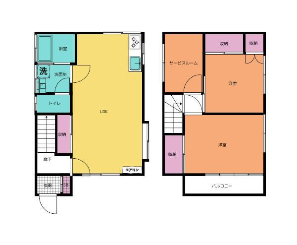 諏訪町貸家の間取り