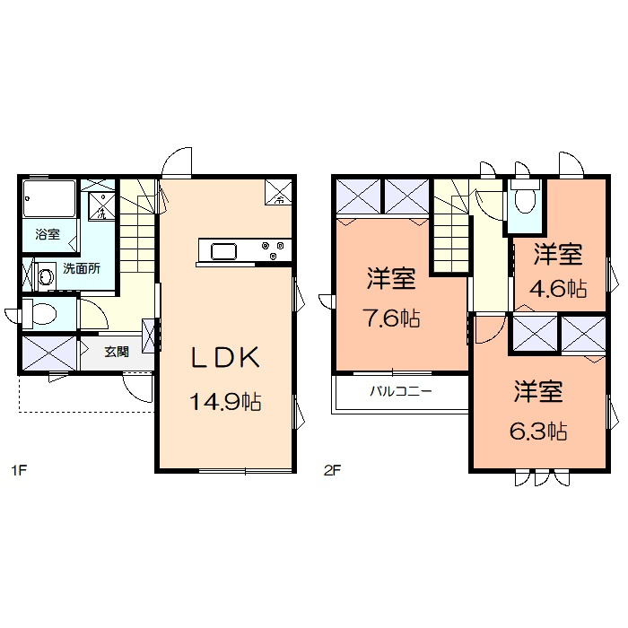 金沢区大道1丁目戸建Eの間取り