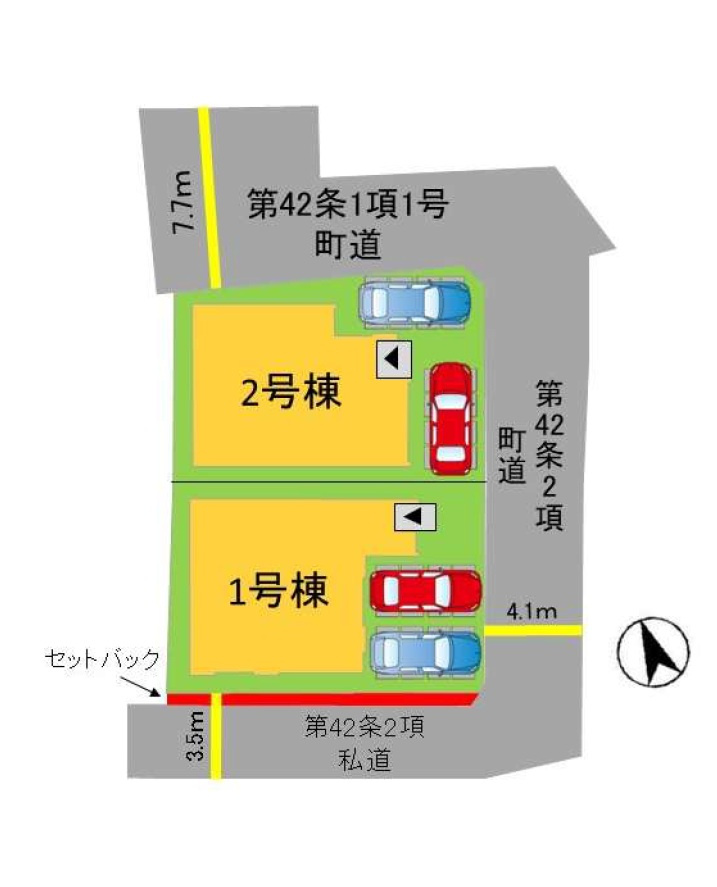 糟屋郡須恵町大字旅石第28-2棟（2号棟）の区画図|配置図