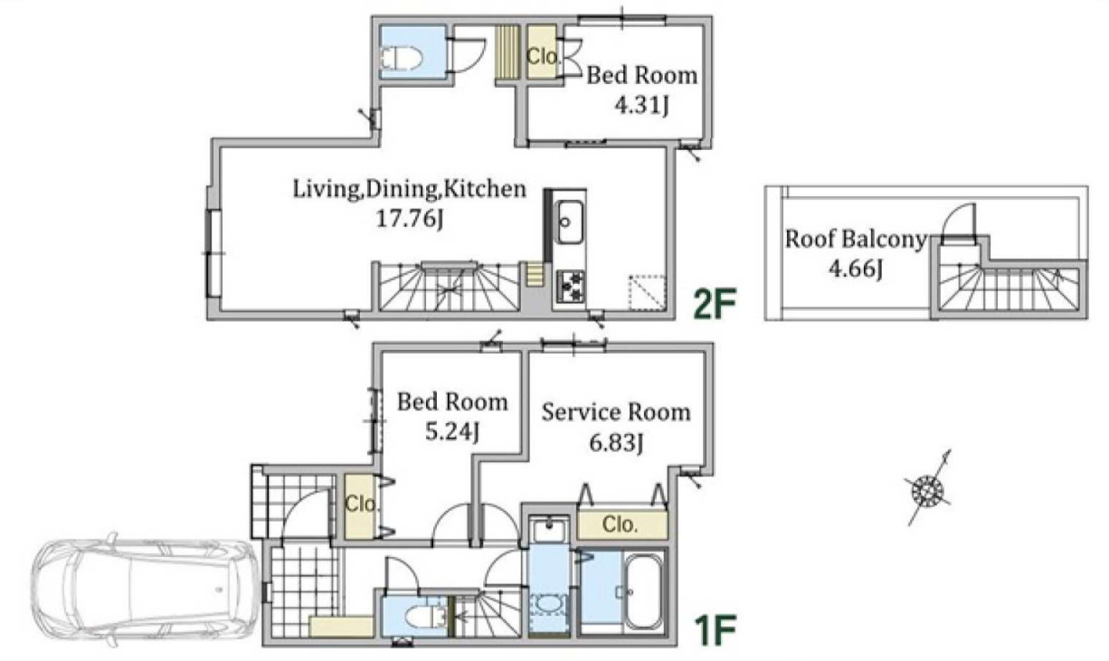 横浜市緑区長津田2丁目 新築戸建て【仲介手数料無料】の間取り