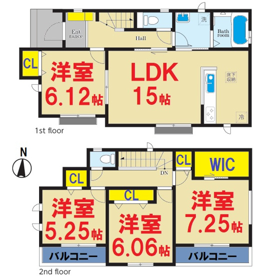 【間取り】 | 印西市大森A号棟 | 即日のご見学も可能です。お気軽に0476-37-3888までお問合せ下さい。