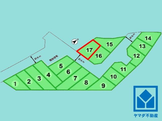 伏見区羽束師古川町　17号地の区画図