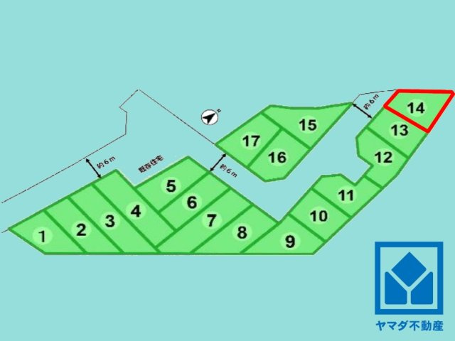 伏見区羽束師古川町　14号地の区画図