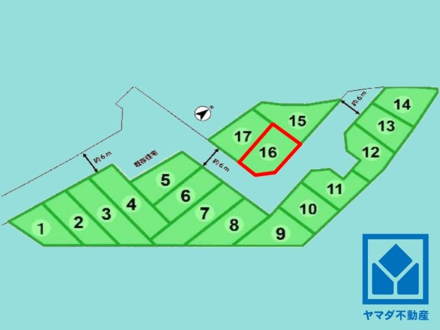 伏見区羽束師古川町　16号地の区画図