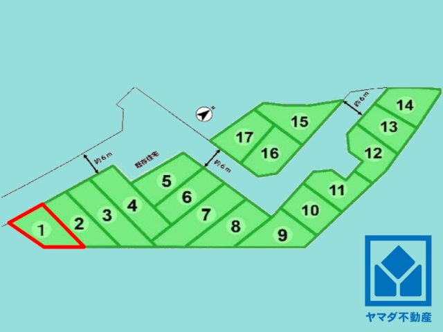 伏見区羽束師古川町　1号地の区画図