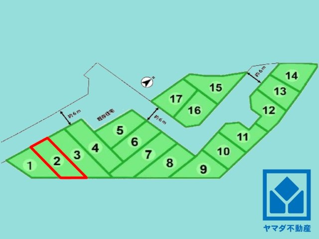 伏見区羽束師古川町　2号地の区画図