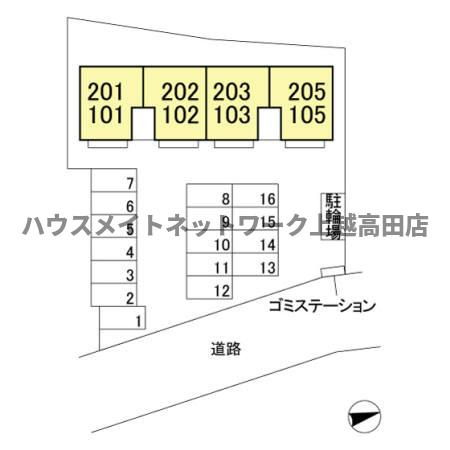 フィルコート新町 参番館の区画図|配置図
