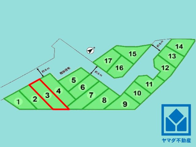 伏見区羽束師古川町　3号地の区画図