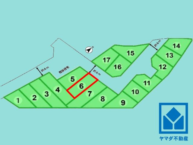 伏見区羽束師古川町　6号地の区画図
